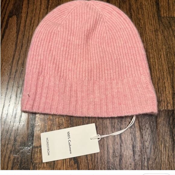 Nordstrom Pink Cashmere Beanie NWT - Picture 1 of 4
